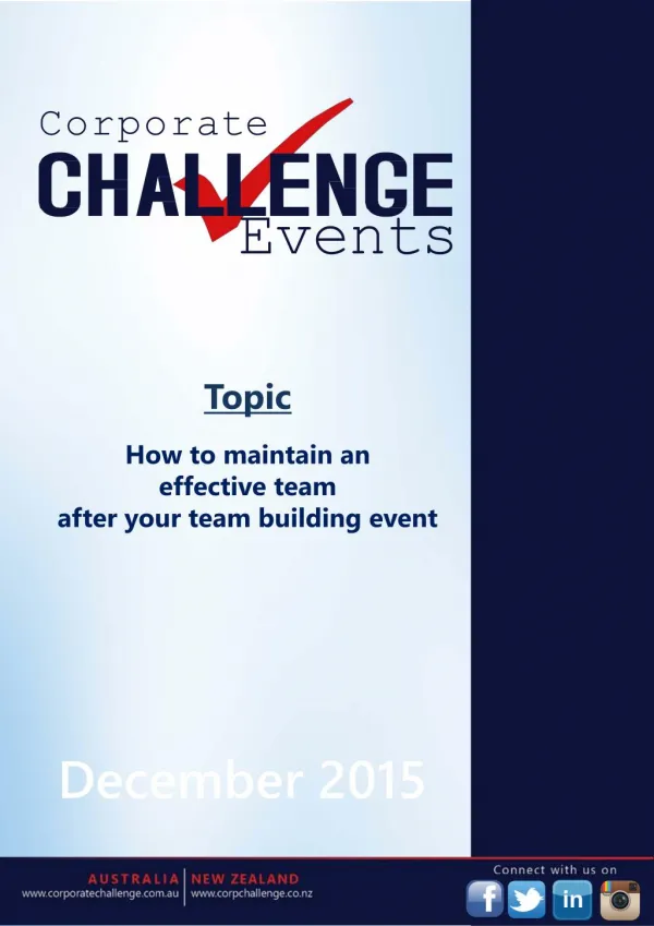 How to maintain an effective team after your team building event