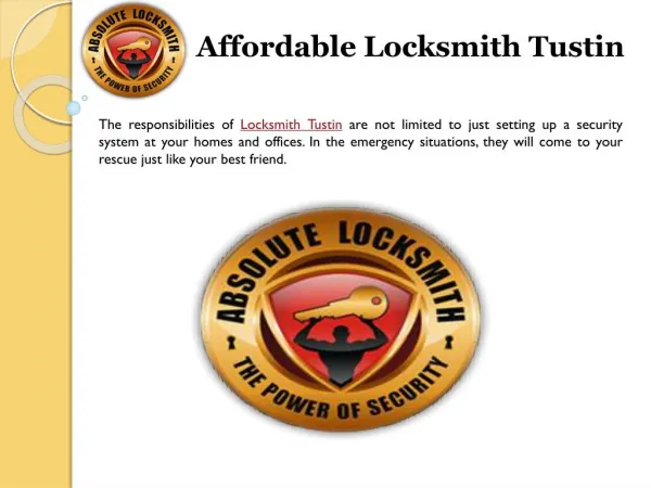 Affordable Locksmith Services In Tustin