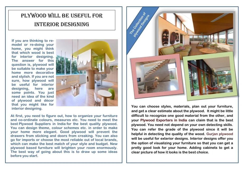 PPT - Plywood will be useful for interior designing PowerPoint ...