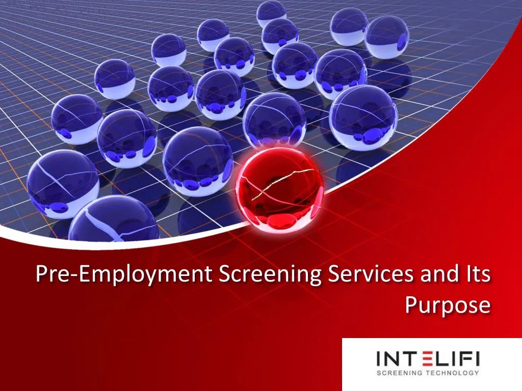 pre employment screening services and its purpose