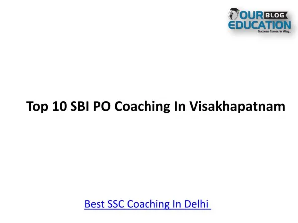 Top 10 SBI PO Coaching In Visakhapatnam