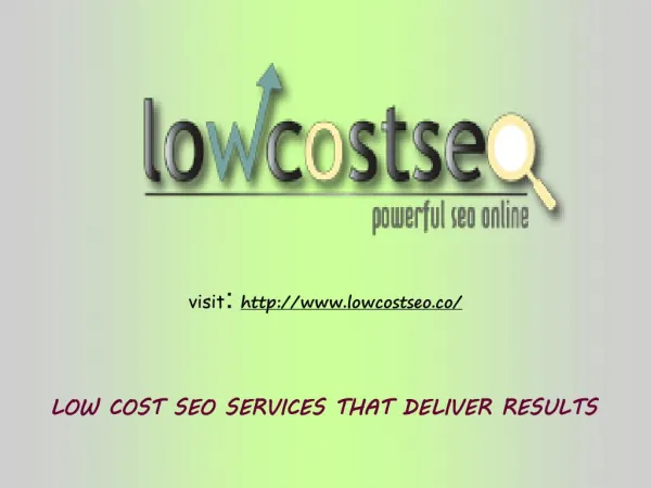 Find effective Seo services at Lowcost