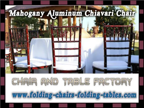Mahogany Aluminum Chiavari Chair - Chiavari Chairs Larry