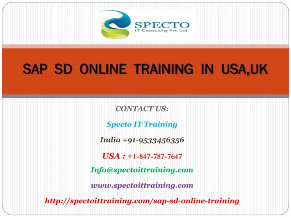 sap sd online training in usa