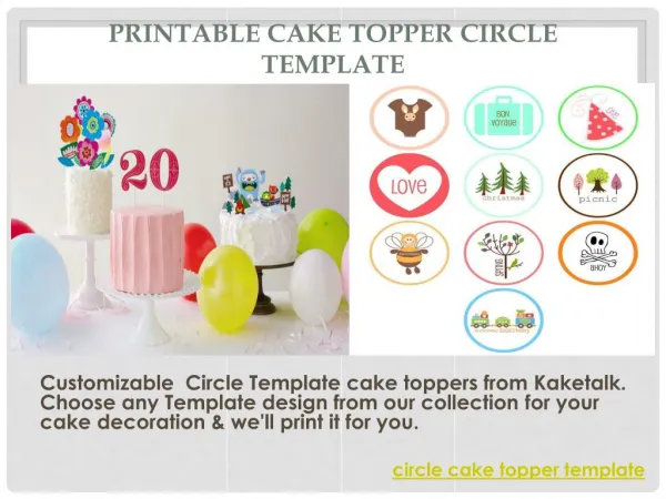 Printable Cake topper Circle Template