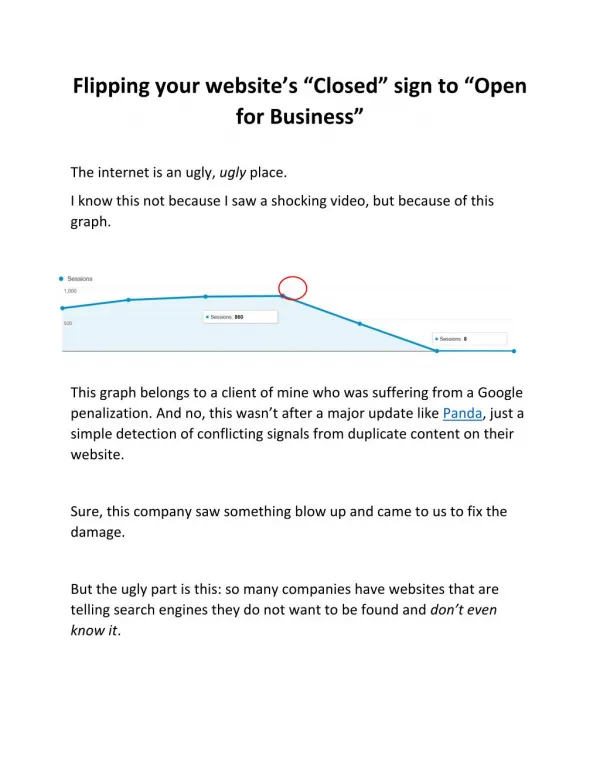 Flipping your website’s “Closed͟” sign to “Open for Business͟”