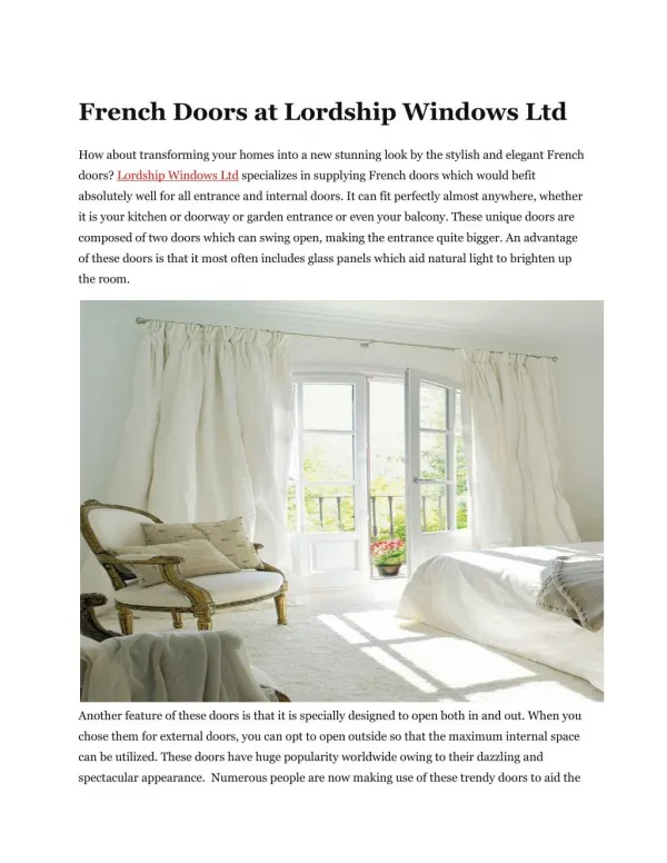 French Doors at Lordship Windows Ltd