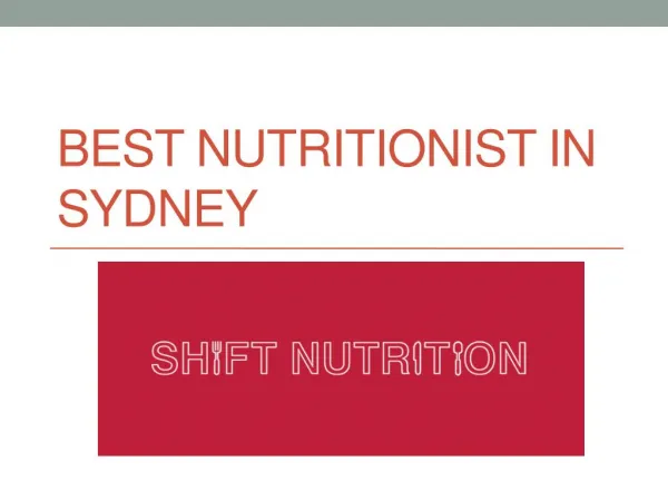 Best Nutritionist in Sydney