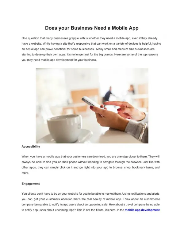 Does your Business Need a Mobile App