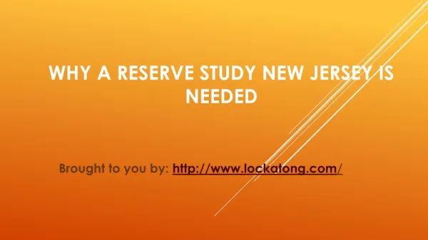 Why A Reserve Study New Jersey Is Needed