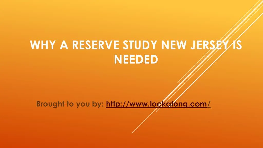 why a reserve study new jersey is needed