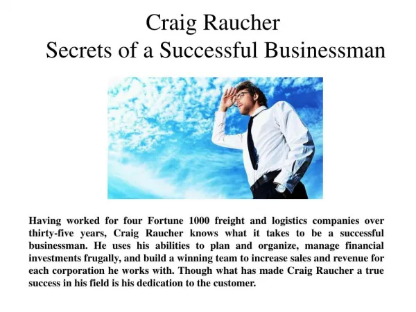 Craig Raucher-Secrets of a Successful Businessman