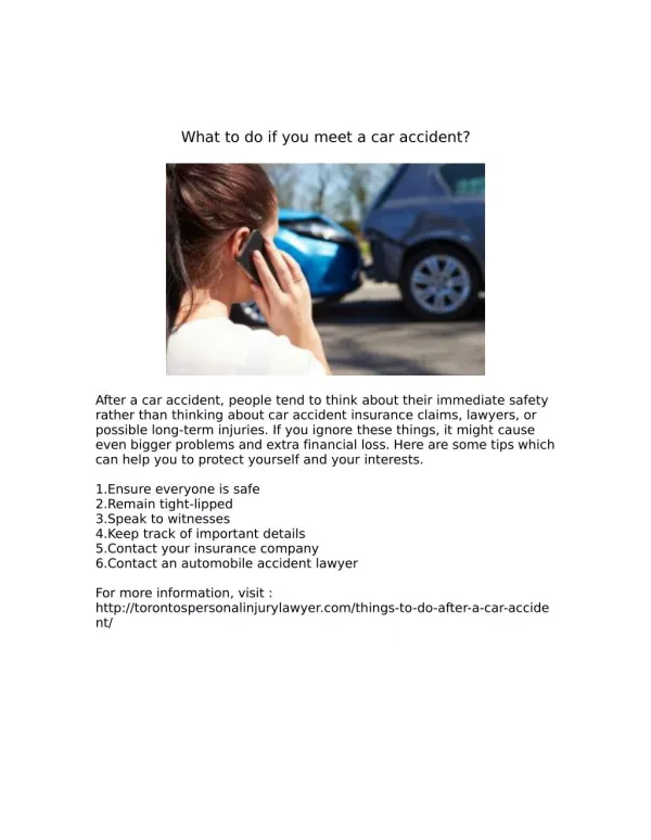 What to do if you meet a car accident?