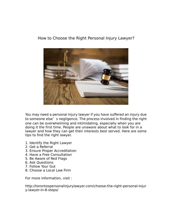How to Choose the Right Personal Injury Lawyer?
