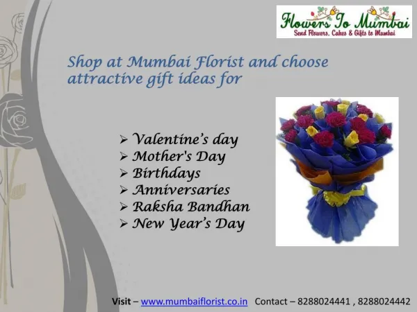 Send Online Flowers & gifts to Mumbai