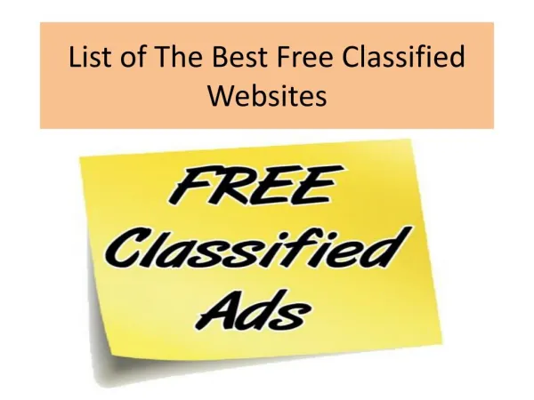 List of The Best Free Classified Websites