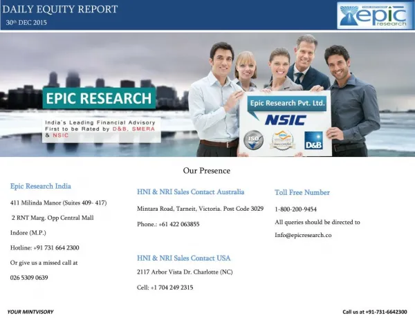 Epic Research Daily Equity Report of 30 December 2015