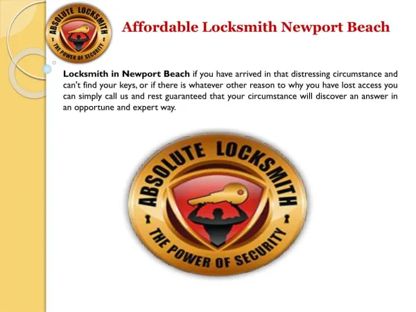 Affordable Locksmith In Newport Beach Orange County