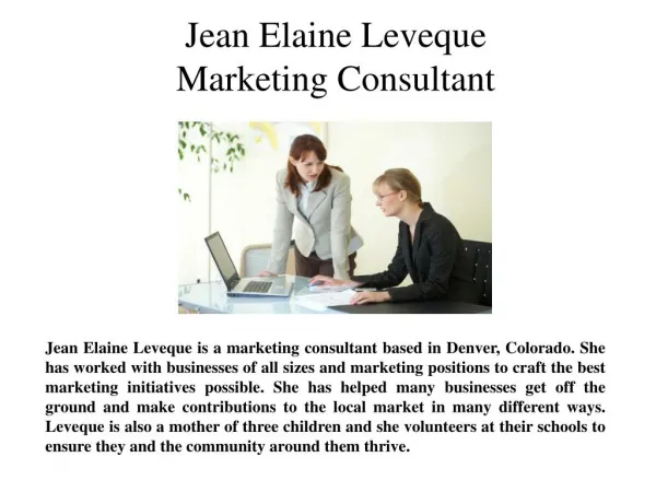 Jean Elaine Leveque- Marketing Consultant