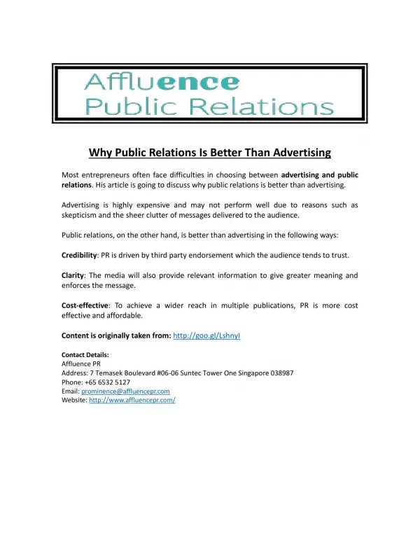 Why Public Relations Is Better Than Advertising
