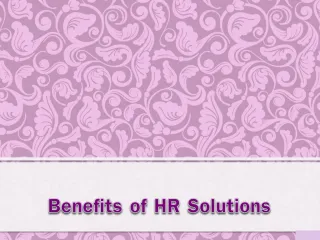 Benefits of HR Solutions - slide 1