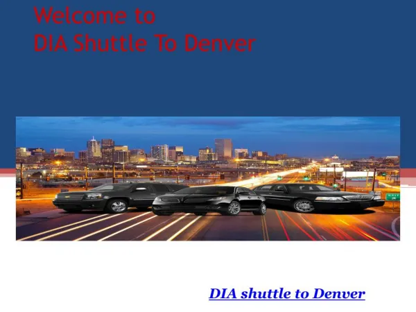 DIA Shuttle To Denver | Shuttle To DIA