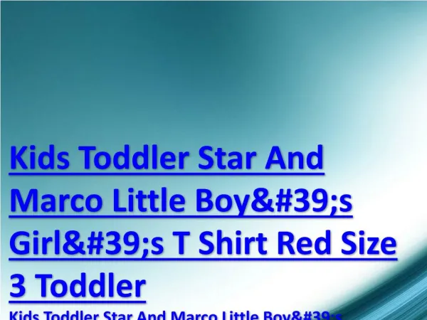 Kids Toddler Star And Marco Little Boy&#39;s Girl&#39;s T Shirt Red Size 3 Toddler