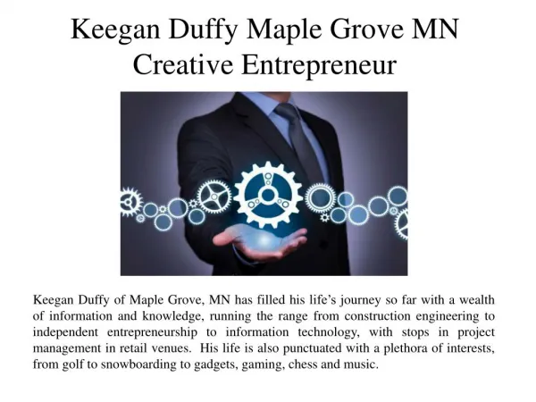 Keegan Duffy Maple Grove MN-Creative Entrepreneur