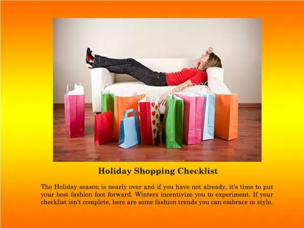 Holiday Shopping Checklist