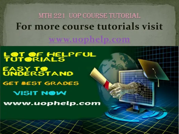 MTH 221 Instant Education uophelp