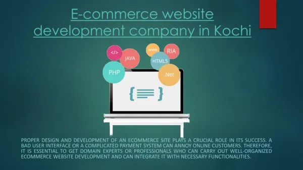 E-commerce website development company in Kochi