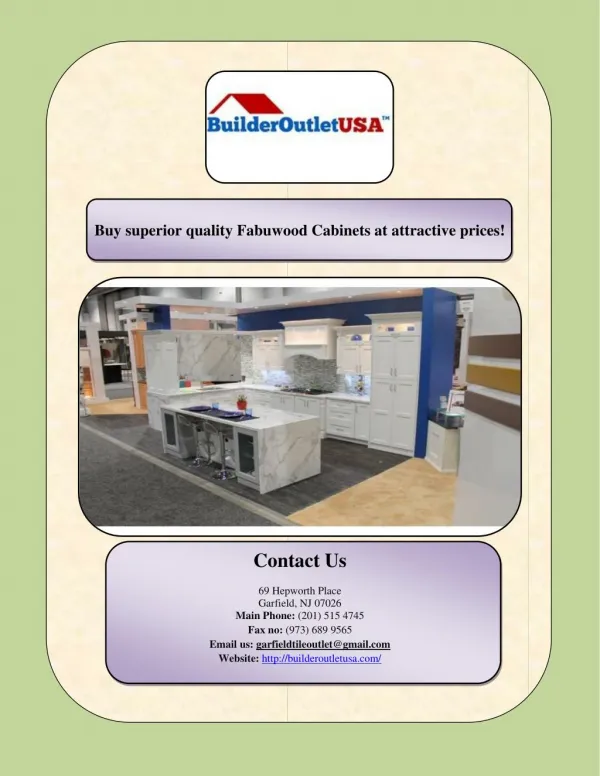 Buy superior quality Fabuwood Cabinets at attractive prices!