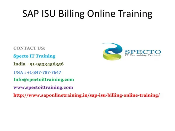 sap isu billing online training in canada