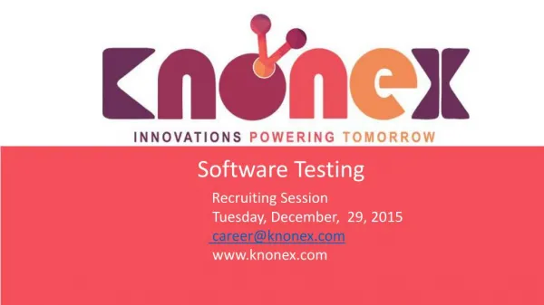 Knonex software testing