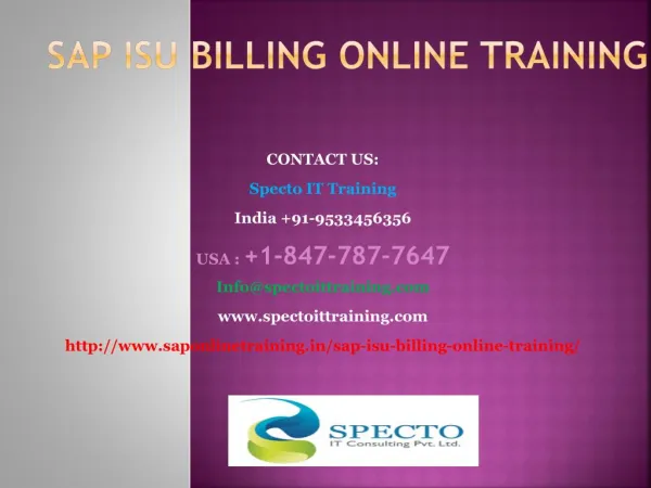sap isu billing online training in south africa