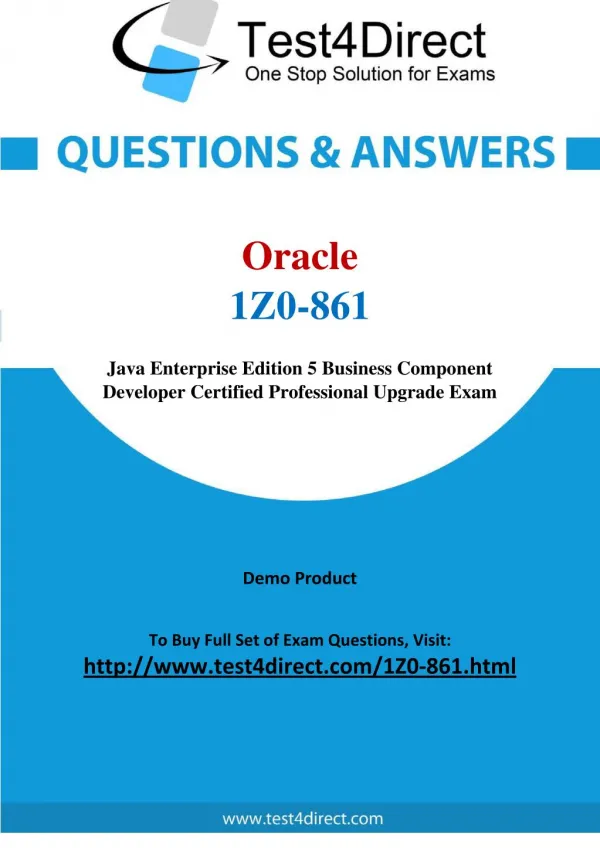 1Z0-861 Oracle Exam - Updated Questions