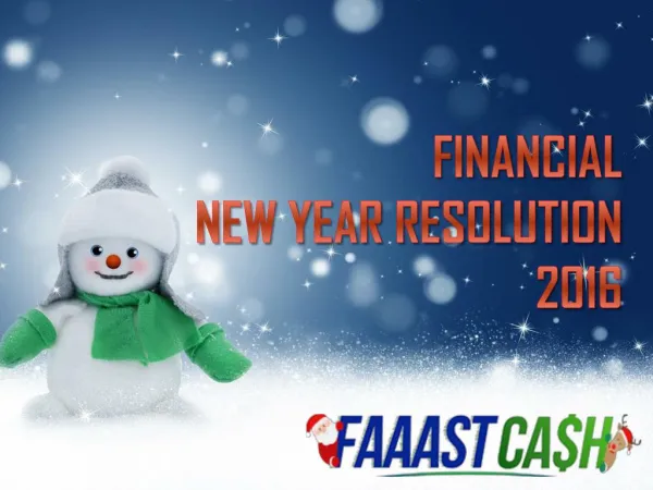 Financial New Year Resolution For 2016