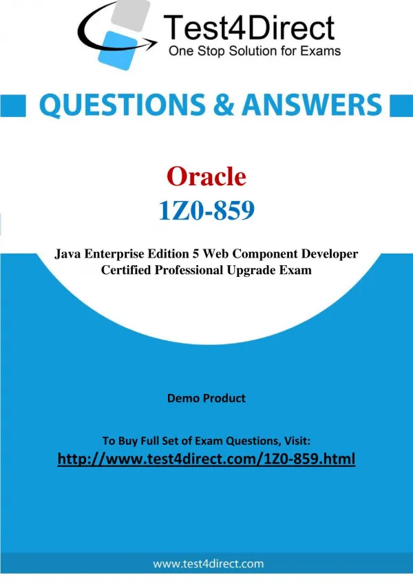 Oracle 1Z0-859 Exam - Updated Questions