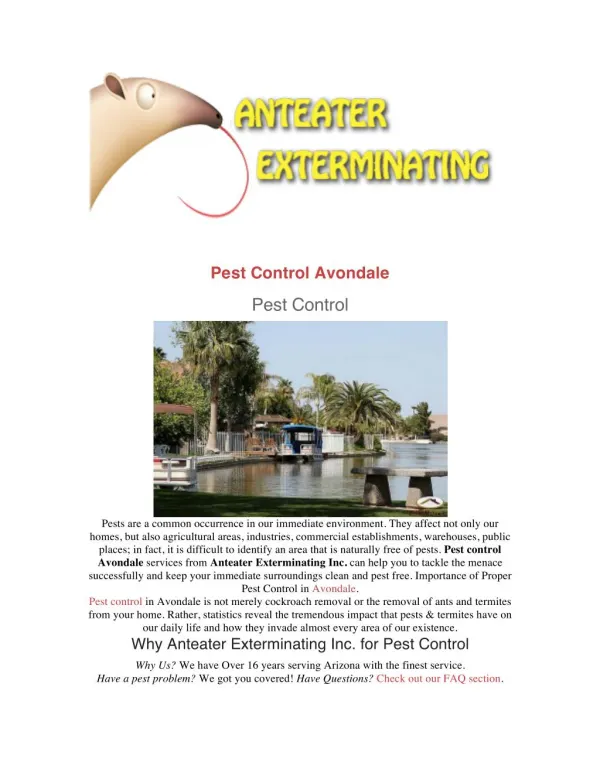 Pest Control Avondale