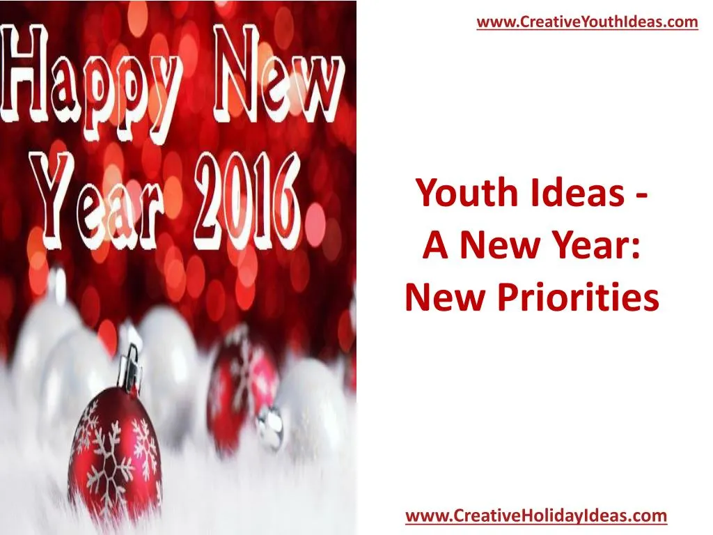 youth ideas a new year new priorities