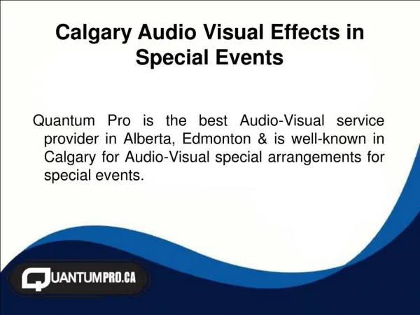 Calgary Audio Visual Effects in Special Events