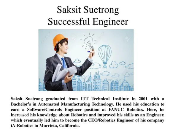 Saksit Suetrong Successful Engineer
