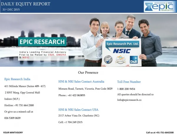 Epic research daily equity report of 31 december 2015