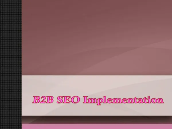 B2B SEO Implementation