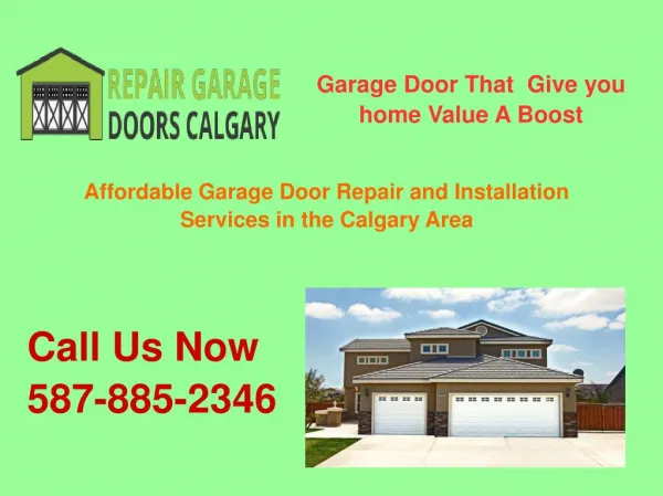 Repair Garage Doors Calgary- Installation & Replacement Service