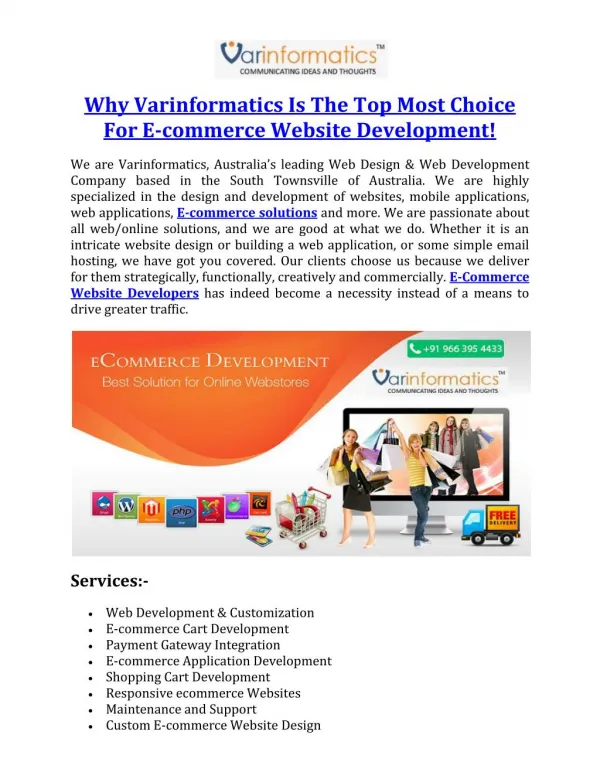 Why Varinformatics Is The Top Most Choice For E-commerce Website Development!