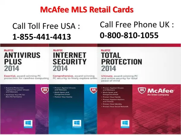 Mcafee MLS retail Card