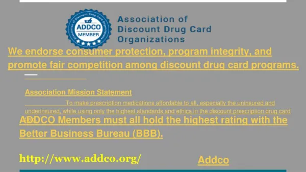 Discount Drug Card Association Benefits, Standards, Marketing Guidelines, Prescription and RX Card Organizations - NJ, N