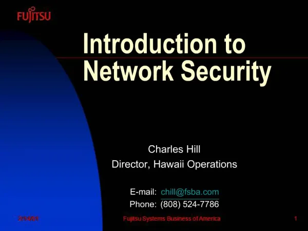 Introduction to Network Security