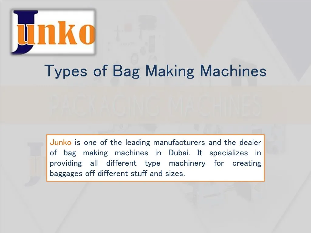 types of bag making machines